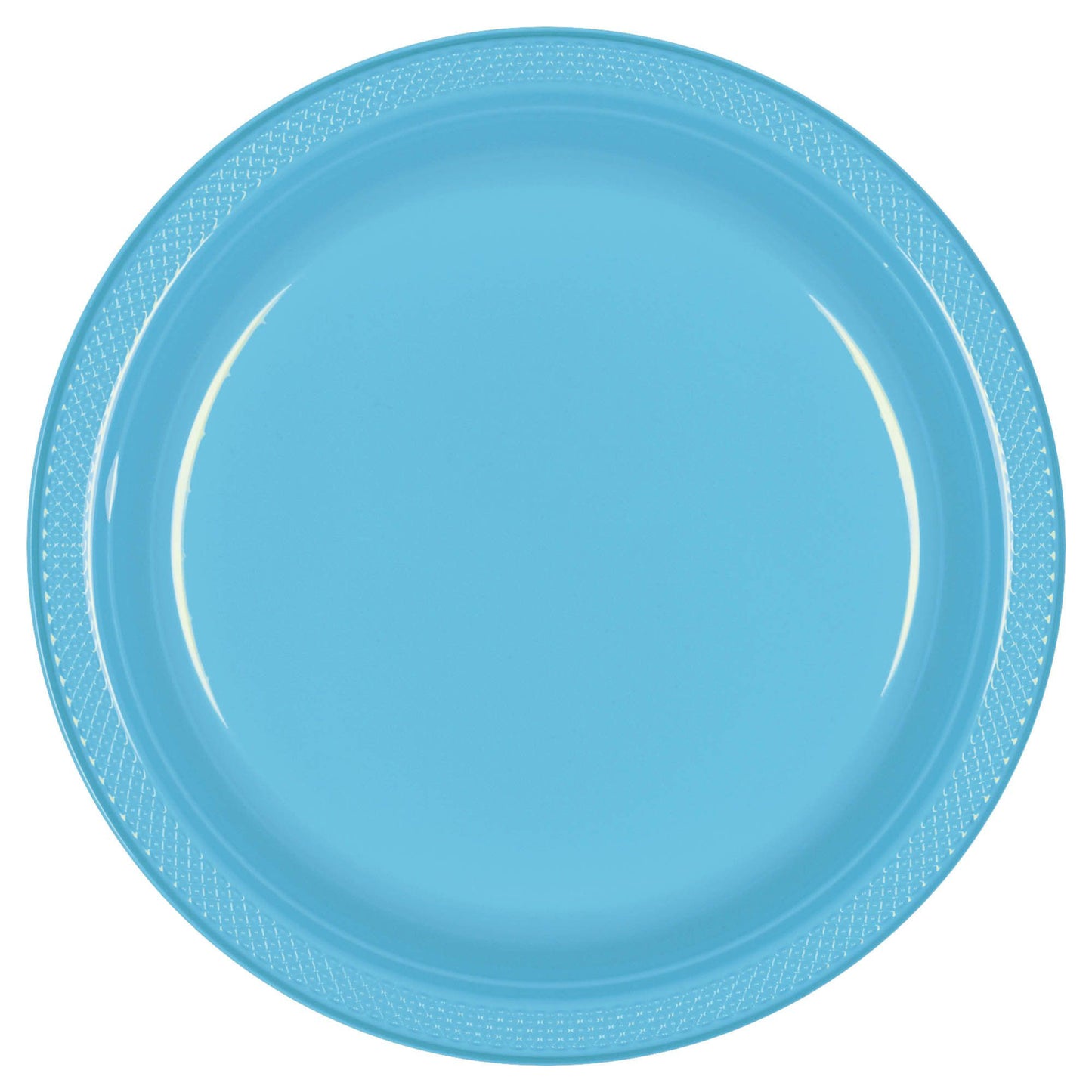 10In Plastic Plates-Caribbean Blue