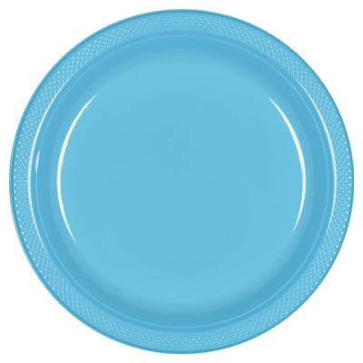 10In Plastic Plates-Caribbean Blue