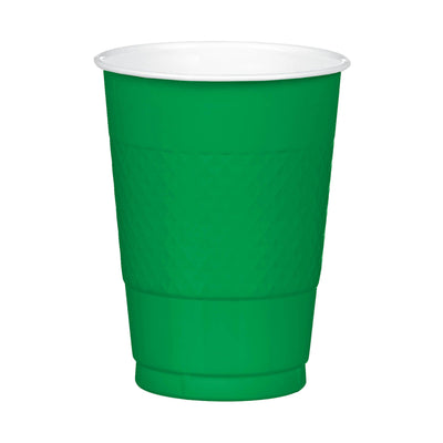 16 Oz Plastic Cups - Festive Green