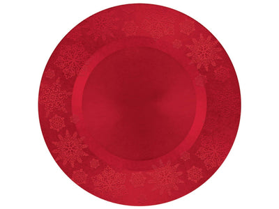 13In Red Poinsetta Plastic Charger
