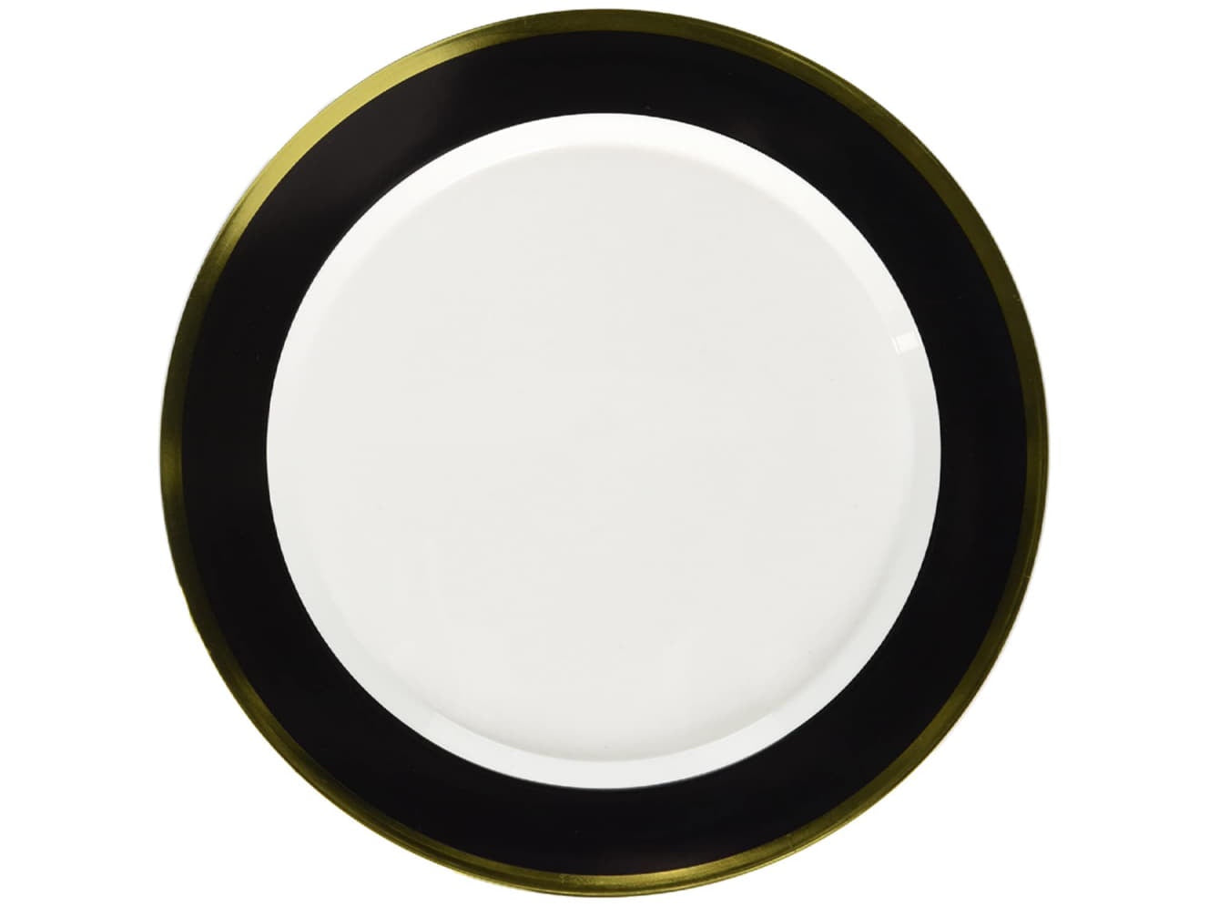 Premium 10In Plates-Black/Gold Rim