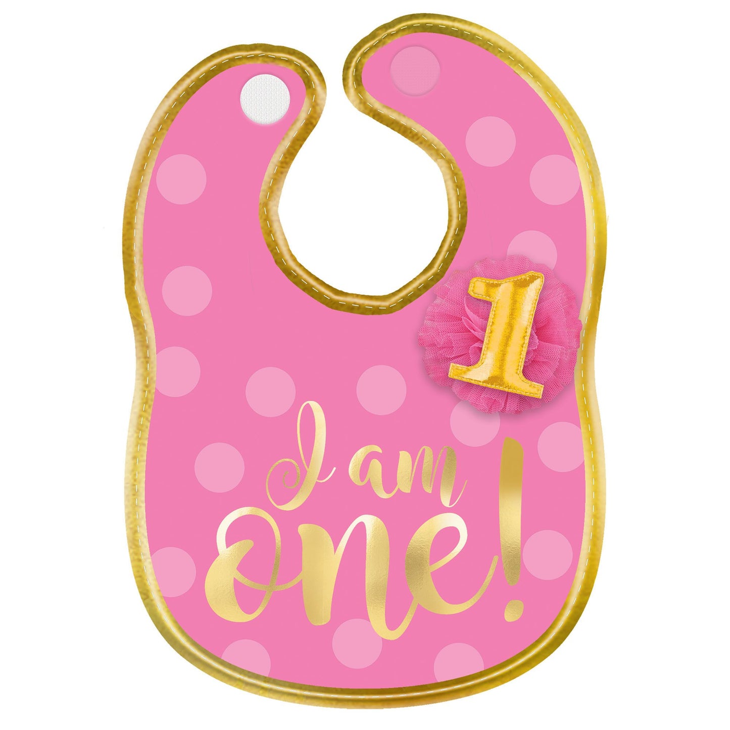 1St Birthday Girl Fabric Bib