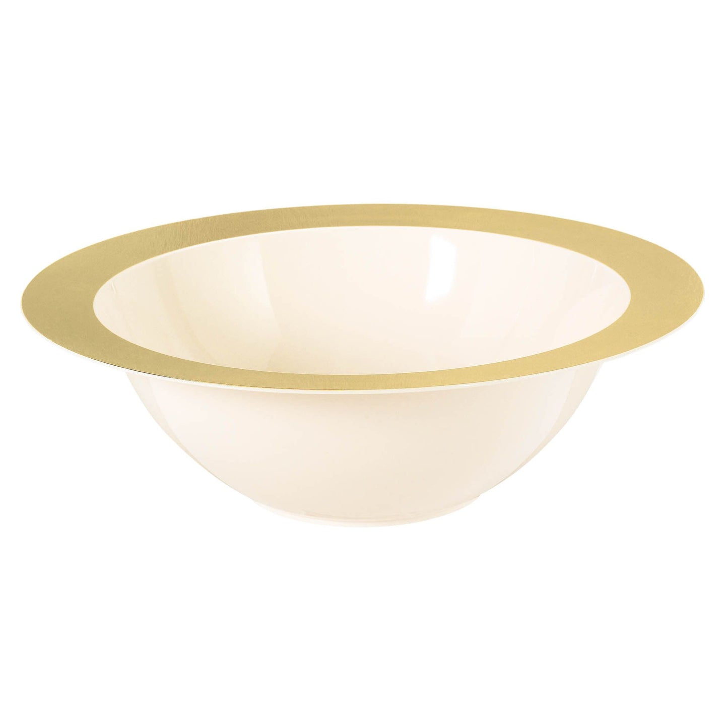 3.75 Qt Cream Bowl with Gold Rim