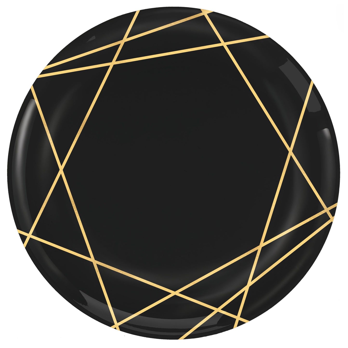 Premium Gold/Blk Geo 7.5In Plates - 20Pcs