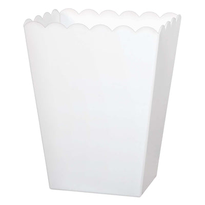 White Scalloped Container, Medium
