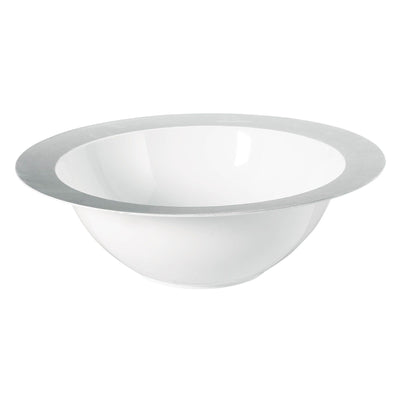 3.75Qts White Bowl W/Silver Rim