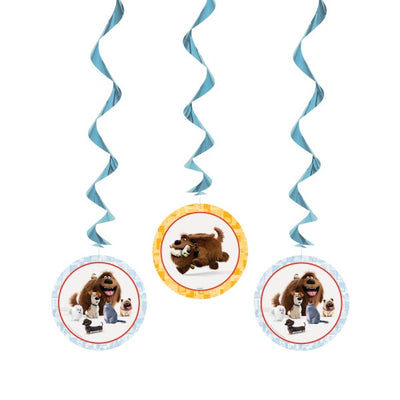 Secret Life Of Pets Hanging Swirl Decorations, 26", 3Ct