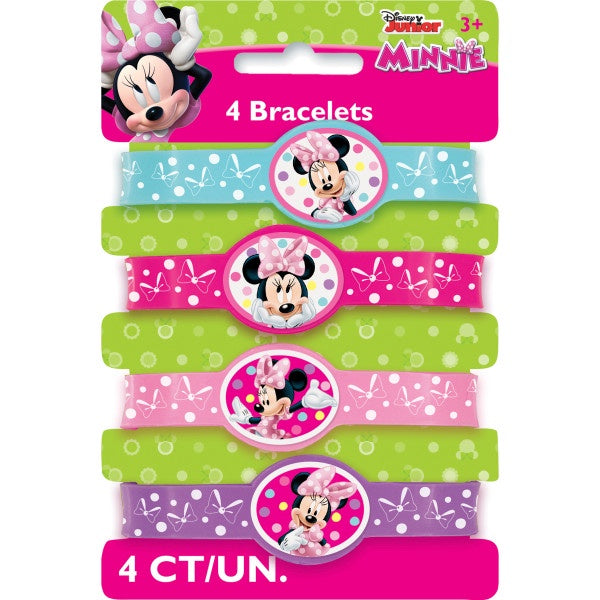 Minnie Mouse Stretchy Bracelets, 4Ct