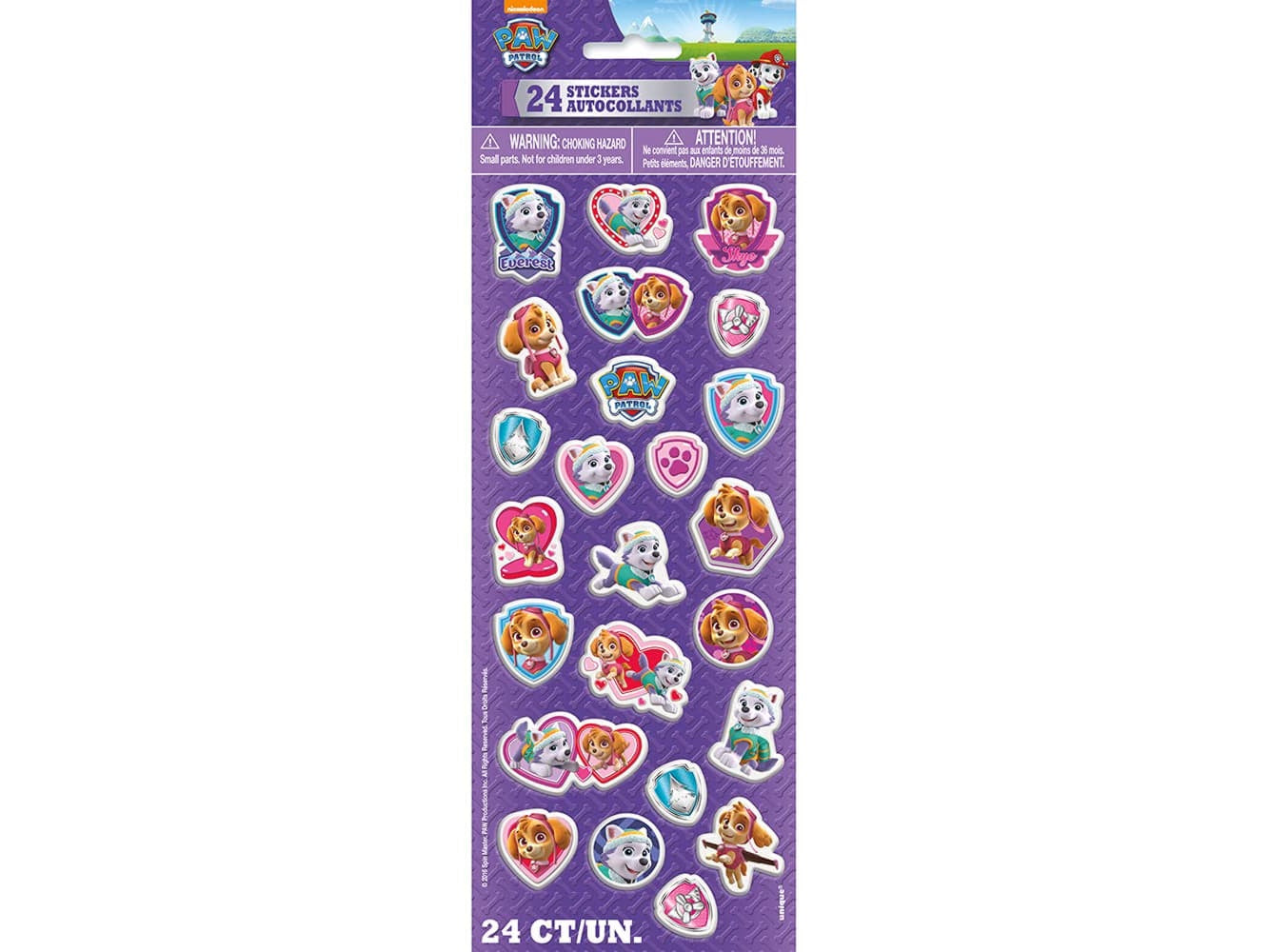 Girl Paw Patrol Puffy Sticker Sheet-24Ct