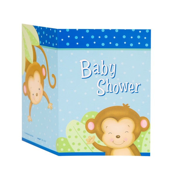 Boy Monkey Baby Shower Invitations, 8Ct