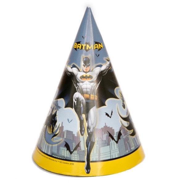 Batman Birthday Hats, 8Ct