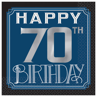 Happy Birthday Man 70Th Bev.Napkins
