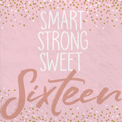 Blush Sweet 16 Beverage Napkins