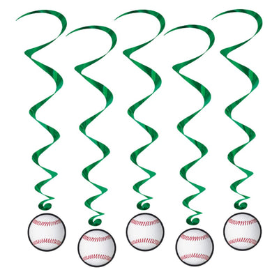 Baseball Whirls Hanging Decorations-5PCs