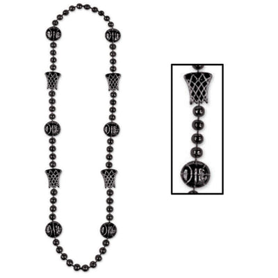 Basketball Black Bead Necklace/Disc