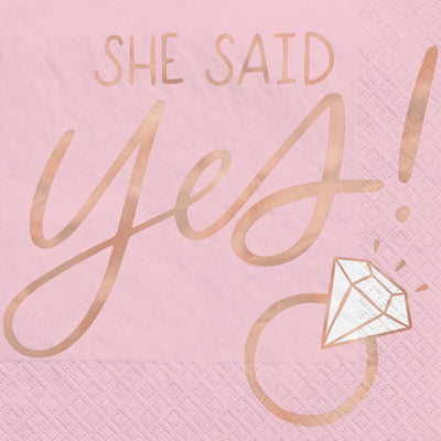 She Said Yes Beverage Napkins