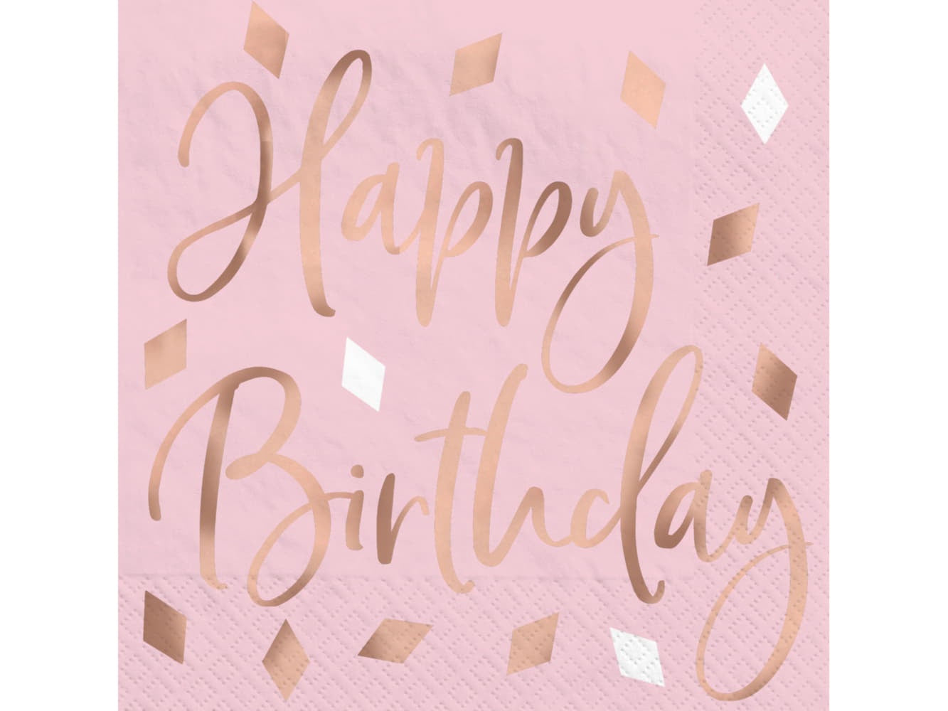 Blush Birthday Hot Stamped Beverage Napkin-16CT