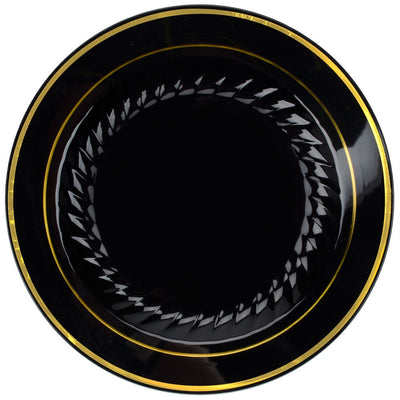 Silver Splender 7" Salad Plates - 15Pcs (Blk/Gd)