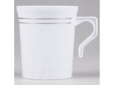 8 Oz. White Plastic Coffee Mug -12PCS/Disc