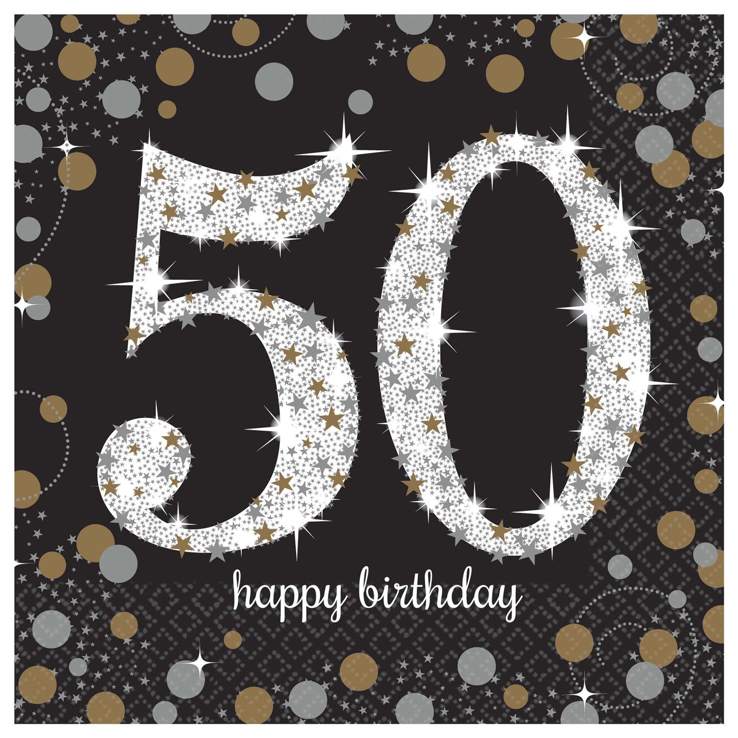 Sparkling 50Th Lunch Napkins