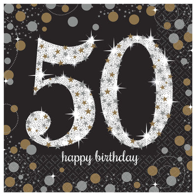 Sparkling 50Th Lunch Napkins