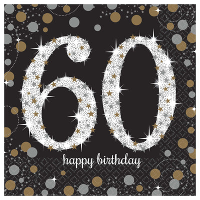 Sparkling 60Th Lunch Napkins
