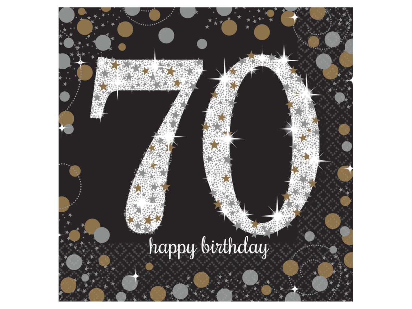 Sparkling 70Th Lunch Napkins
