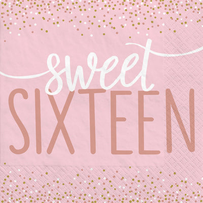 Blush Sweet 16 Lunch Napkins