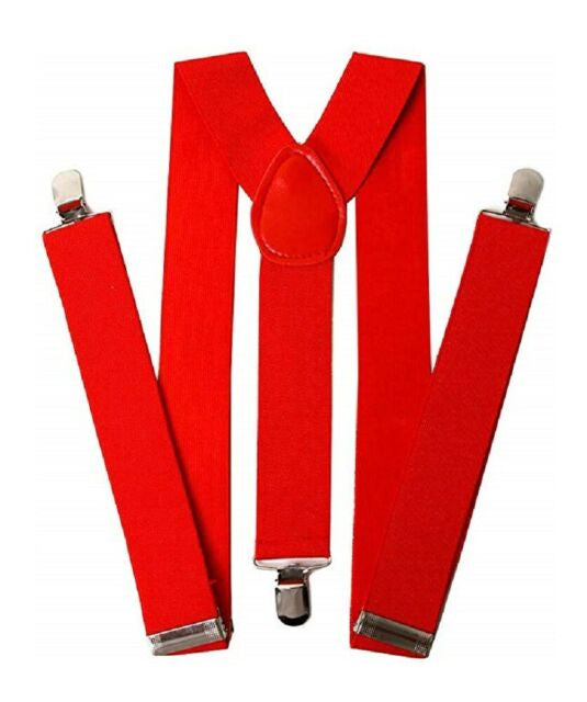 Unisex Adult Costume Suspenders-Red