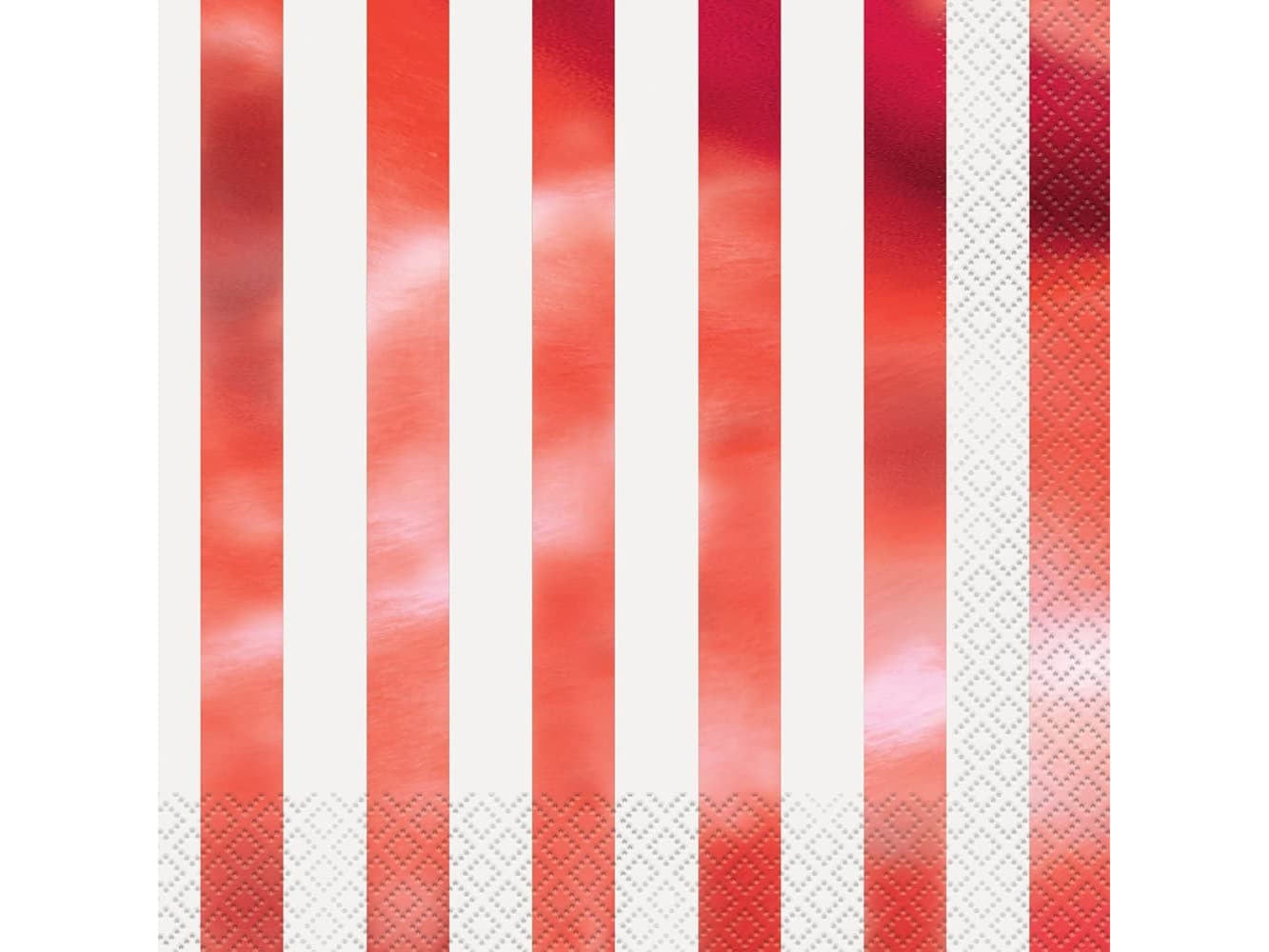 Foil Red Striped Paper Napkins, 16/Pk