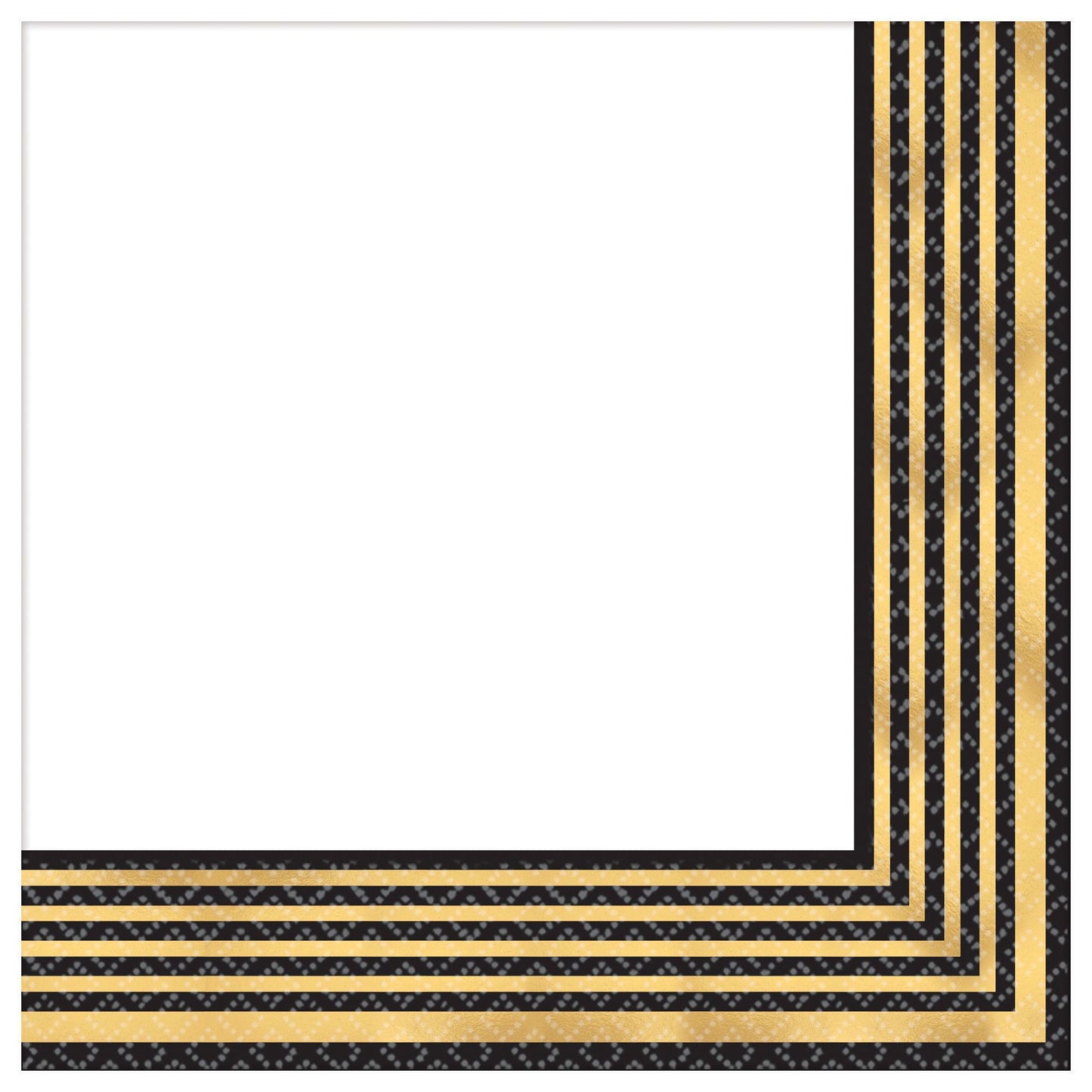 Gold Stripe 3Ply Lunch Napkins - 16Pcs