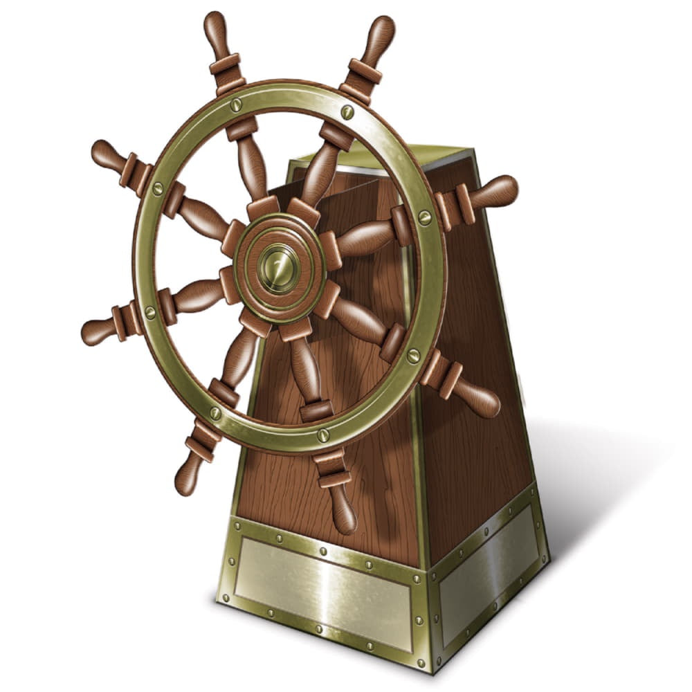3 - D Jointed Ship'S Helm Centerpiece