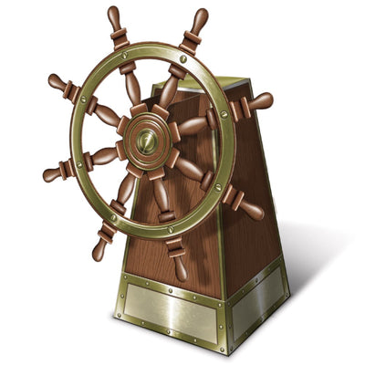 3 - D Jointed Ship'S Helm Centerpiece