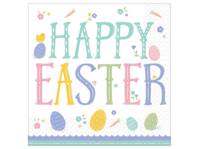 8" X 8" Pretty Pastel Easter Dinner Napkins, 16Ct