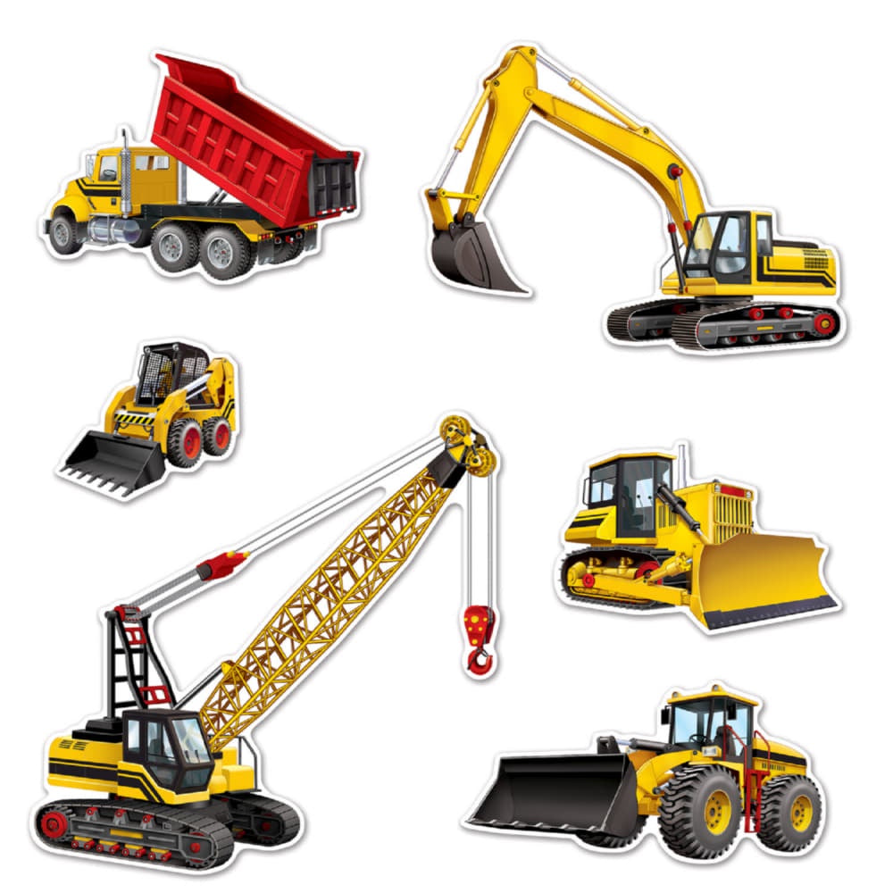 Construction Equiptment Cutouts - 6Pcs