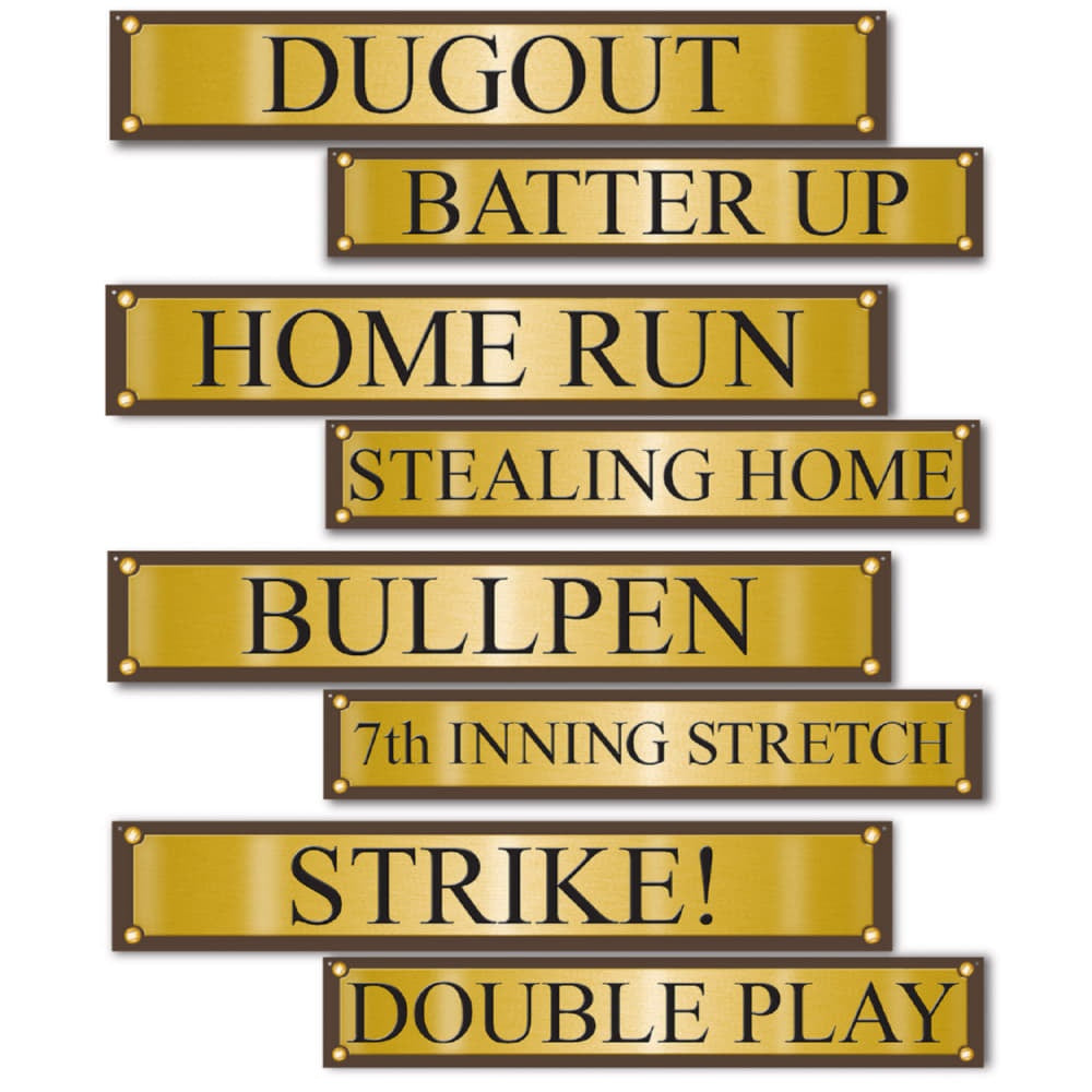 Baseball Street Signs - 4Pcs