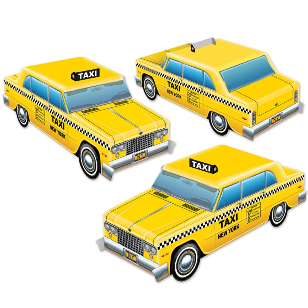 Taxi Cab 3 - D Centerpiece - 3Pcs