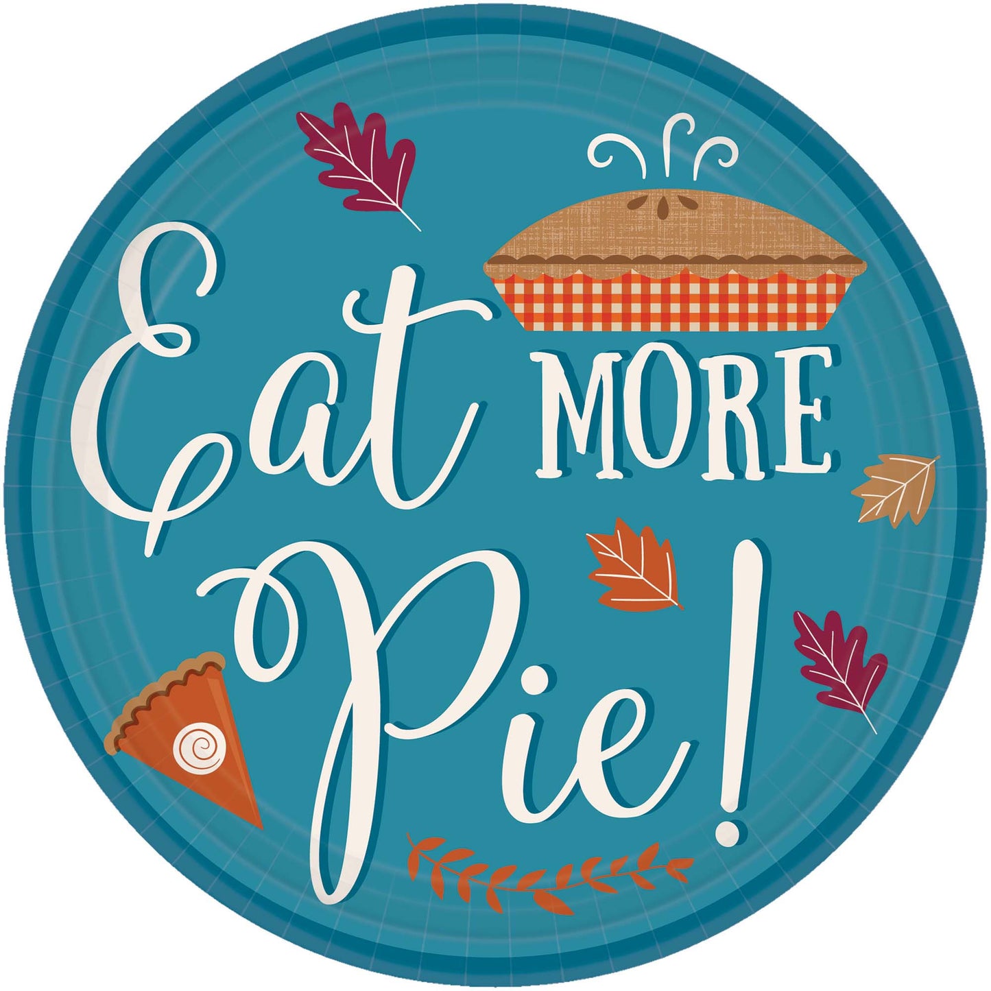 Eat More Pie Paper Plates, 7"