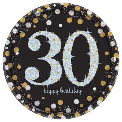 Sparkling 30Th Celebration Plates