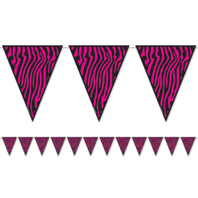 Zebra Print Pennant Banner/Disc