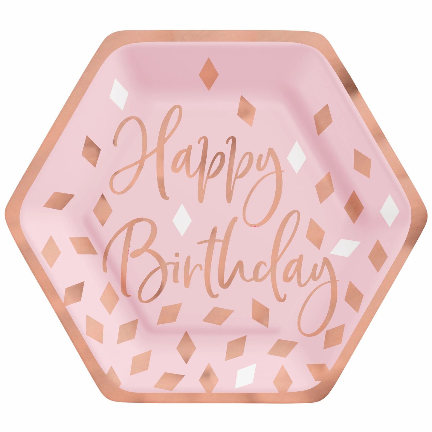 Blush Birthday Hexagon 7In Plates