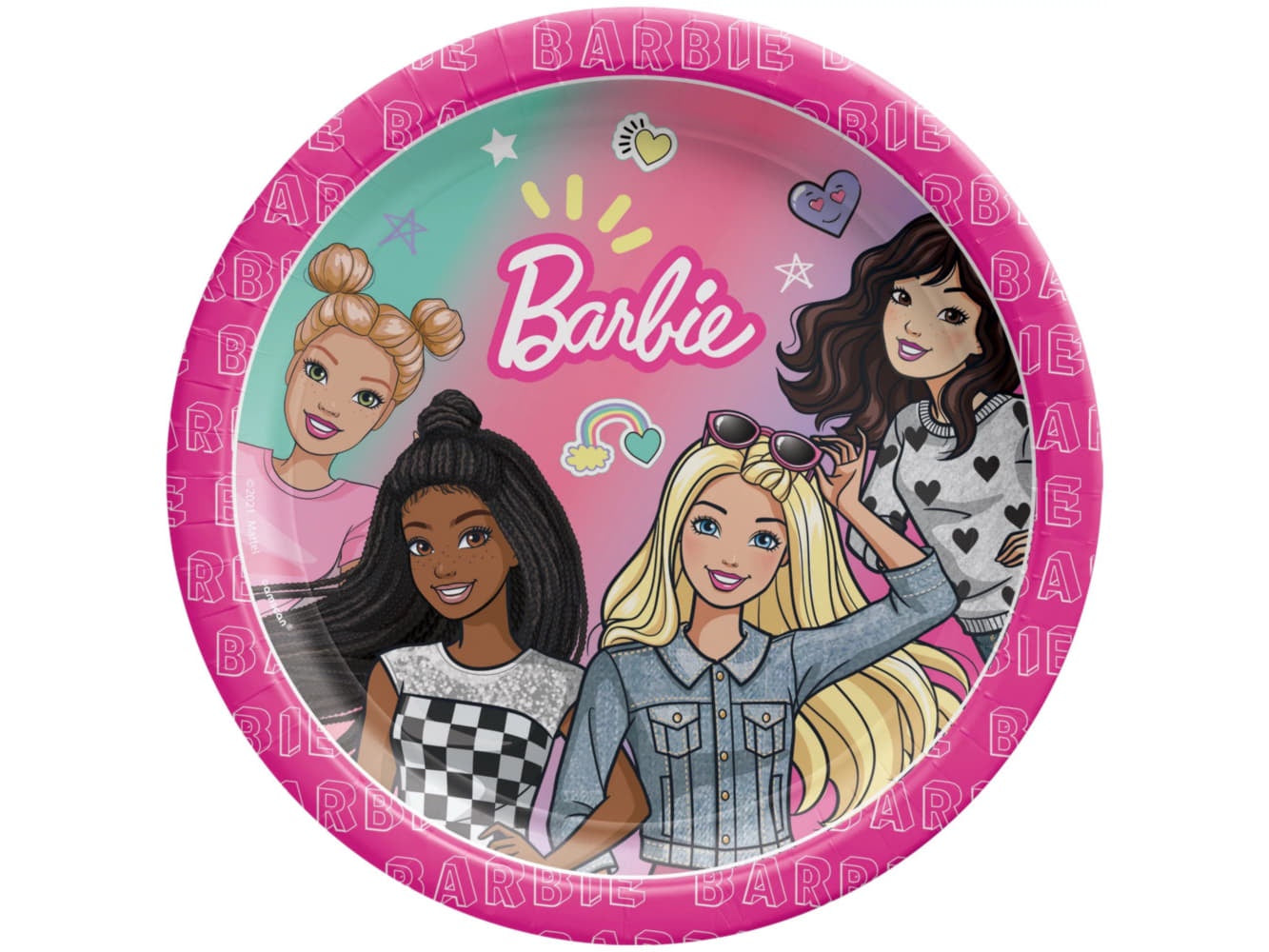 Barbie Dream Together 7" Round Plates, 8/Pk