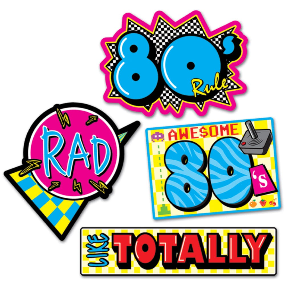 Awesome 80'S Cutouts - 4Pk