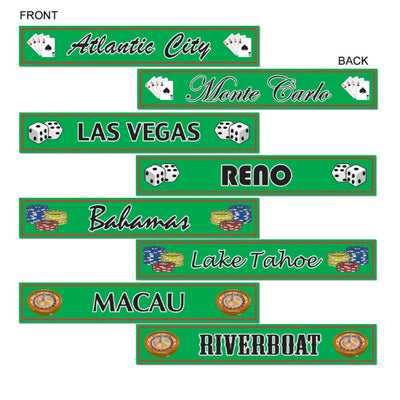 Gambling Destination St Sign Cutouts - 4Pcs