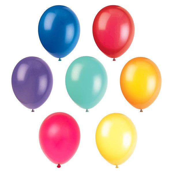 12" Assorted Colour Balloons - 10Pk