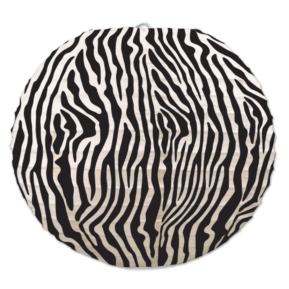 Zebra Print Paper Lanterns - Black & White/Disc
