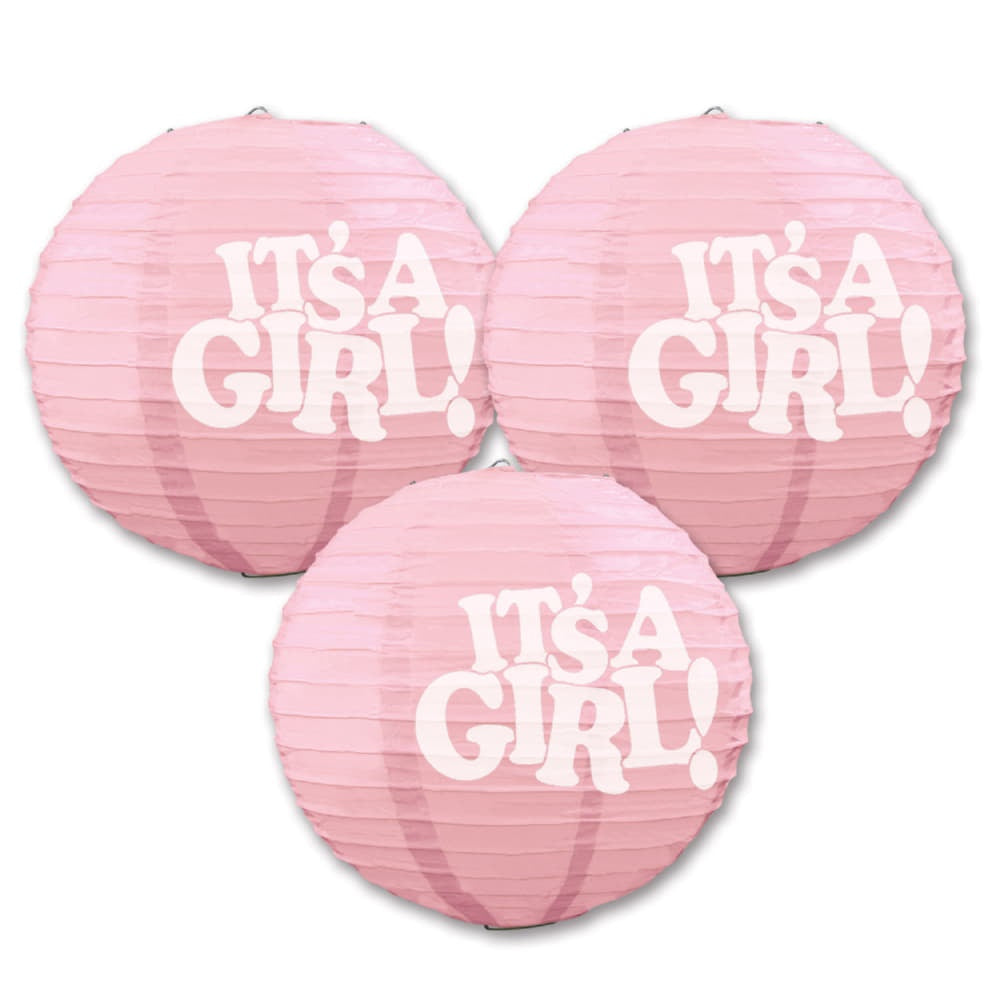 It'S A Girl! Paper Lanterns - 3Pk/Disc