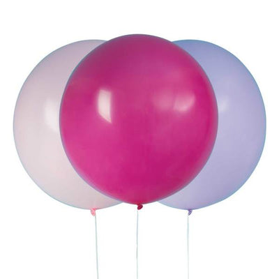 Pink & Purple Giant Latex Balloons 24", 3Ct