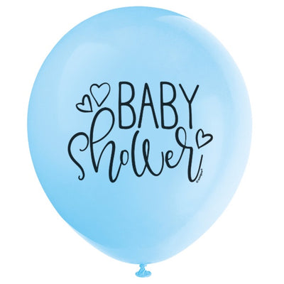 Blue Baby Shower 12" Latex Balloons, 8Ct
