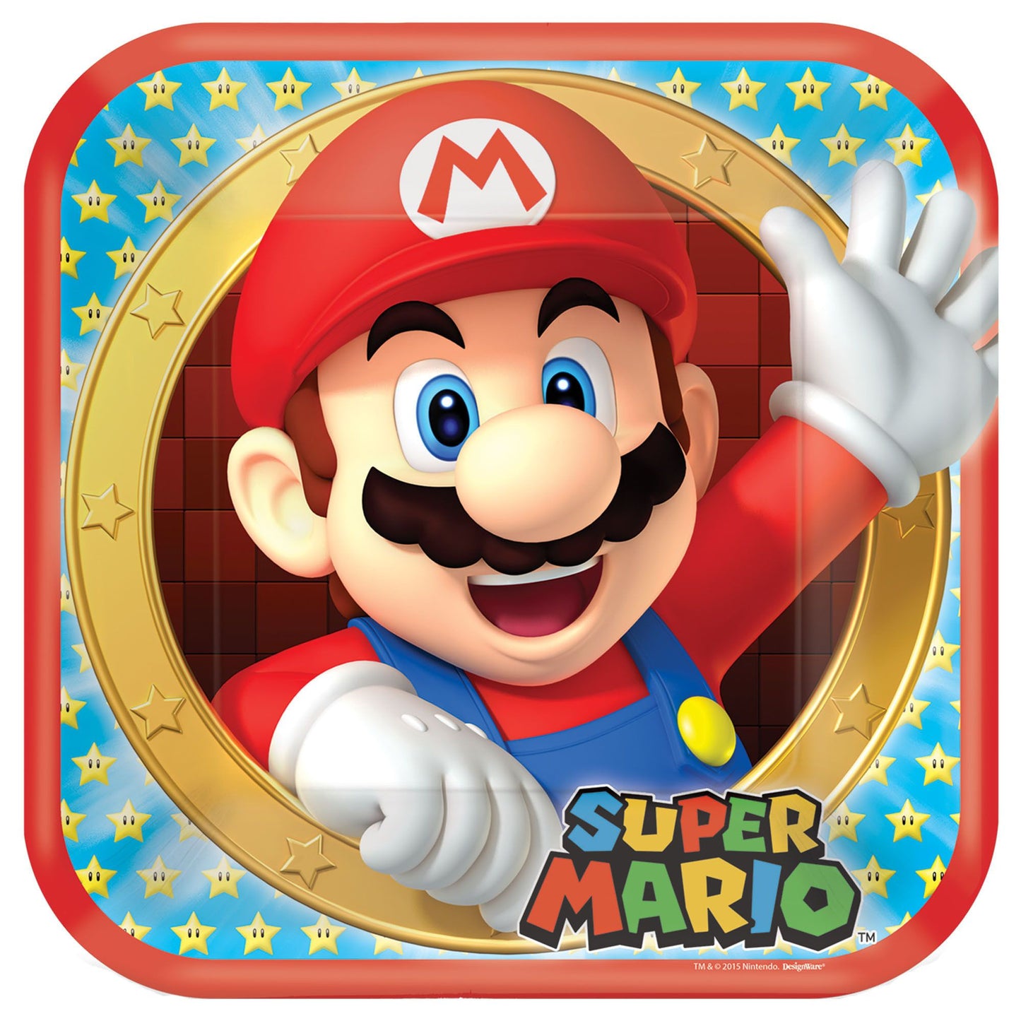 Super Mario Bros 9In Square Plates